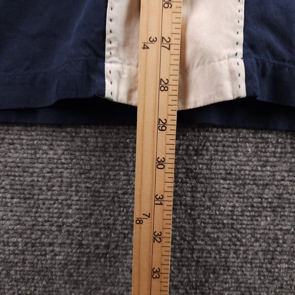 Nat Nast Silk Short Sleeve Large Striped Blue Retro Button Up Mens Pocket Shirt - Picture 12 of 16